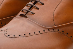 The Roma Tan Leather Wingtip Oxford Shoe All New