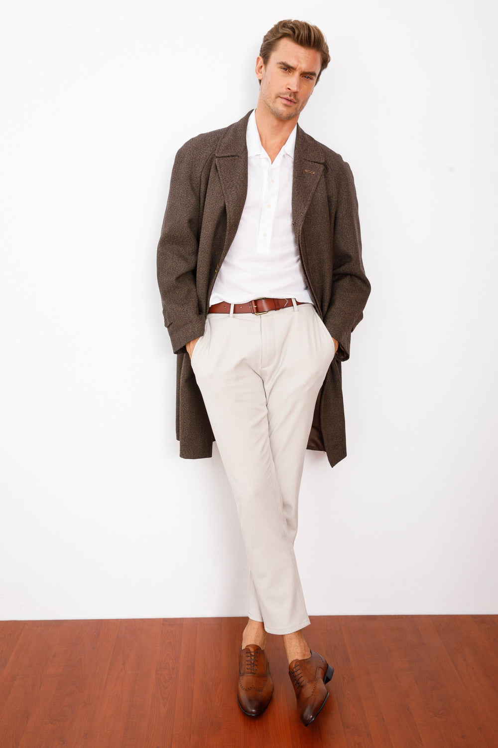 The Roma Tan Leather Wingtip Oxford Shoe All New