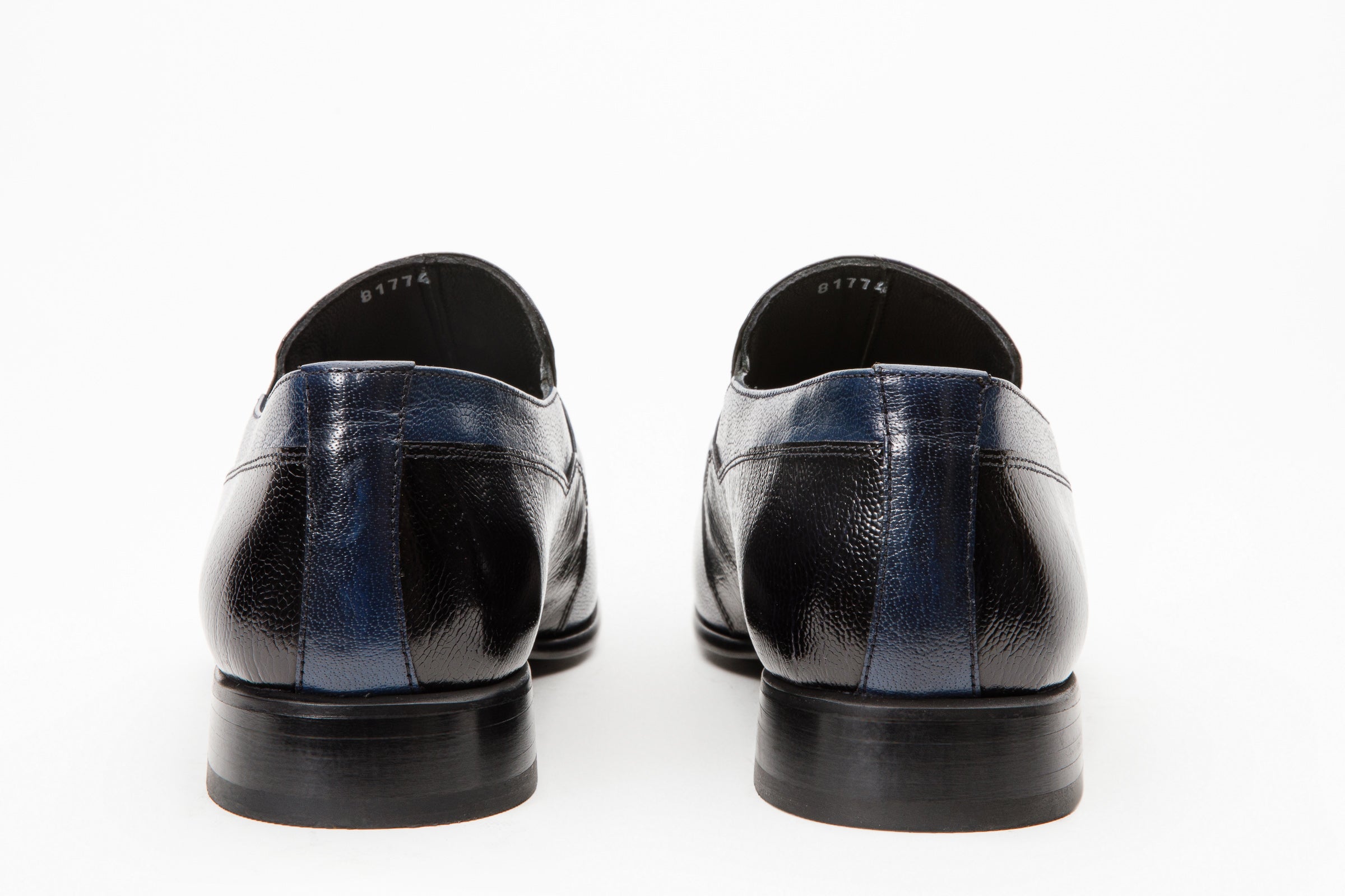The Kazablanka Navy Leather Bit Loafer  Shoe Universal Fit