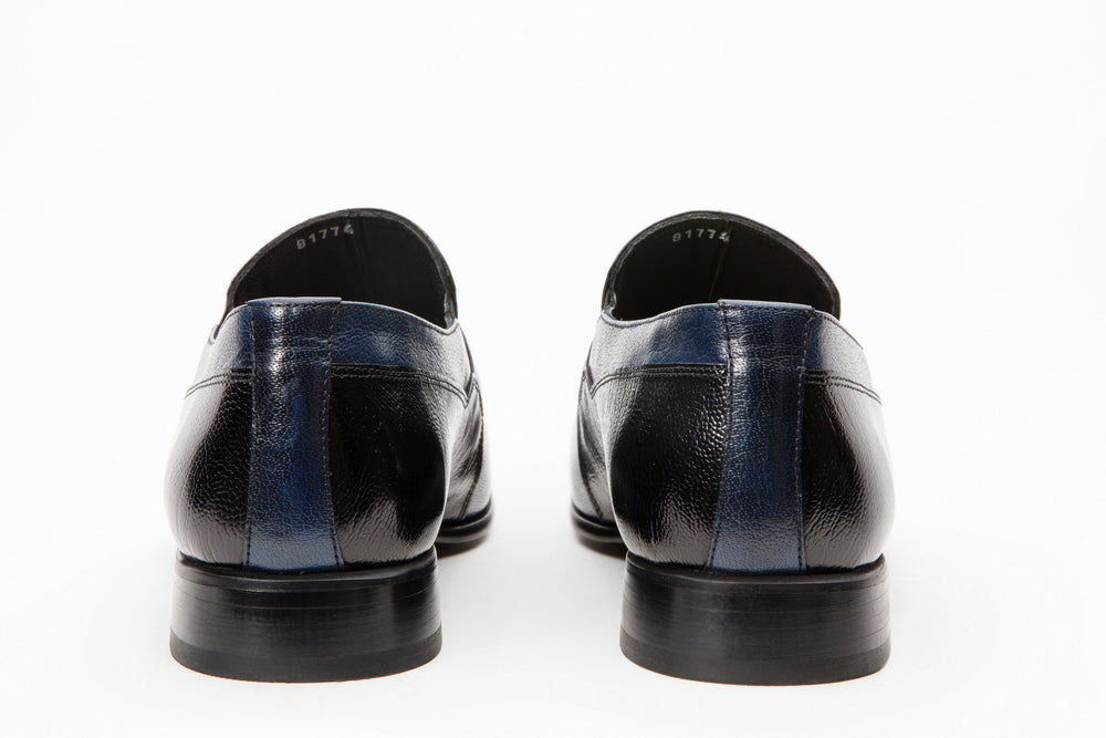 The Kazablanka Navy Leather Bit Loafer  Shoe Universal Fit