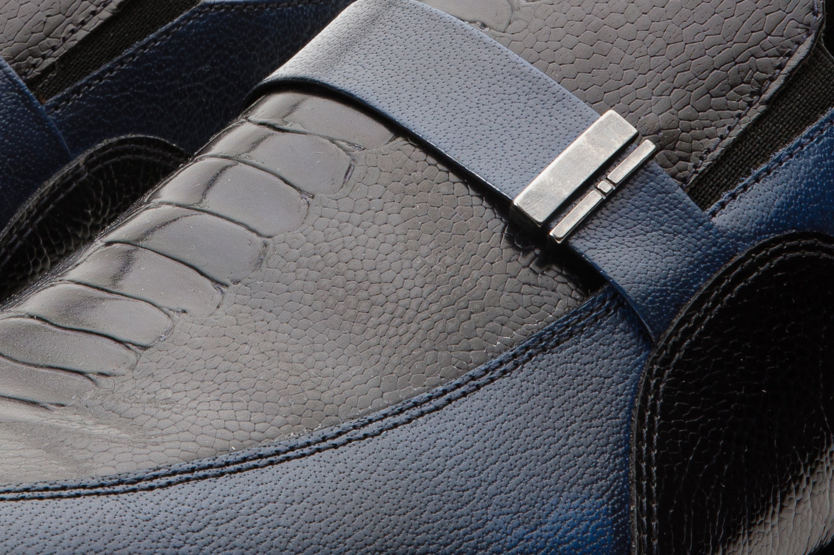 The Kazablanka Navy Leather Bit Loafer  Shoe Universal Fit